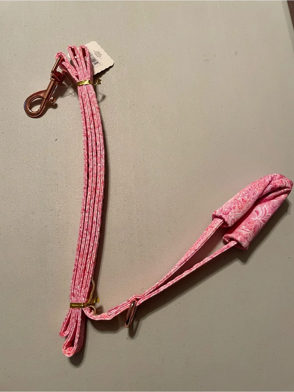 Pink  Paisley Patterned Dog Leash with Padded Handle Simply Southern NWT